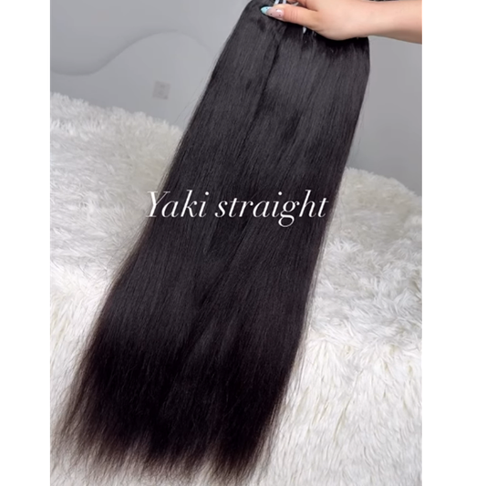 Cambodian Raw Yaki Straight Hair Bundles - 100% Raw Human Hair