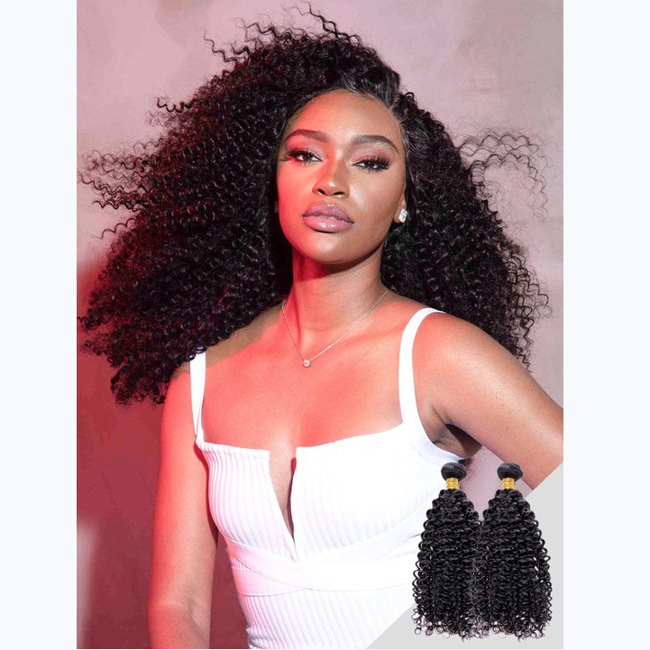 Brazilian Virgin Hair Jerry Curly Bundles - 100% Human Hair Weave