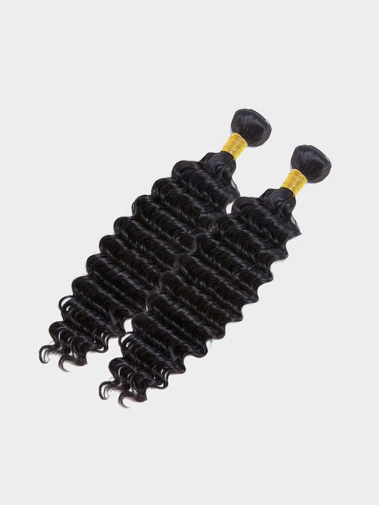 Brazilian Virgin Hair Deep Wave Bundles - 100% Human Hair Weave